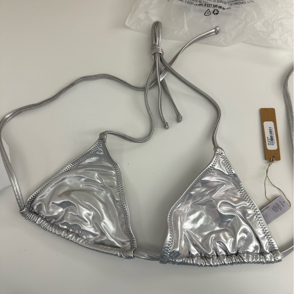 Skims Metallic Bathing Suit Top